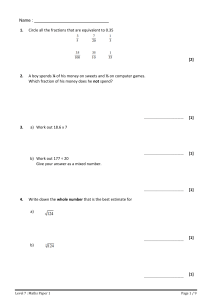 Level 7 Maths Final Exam Paper 1