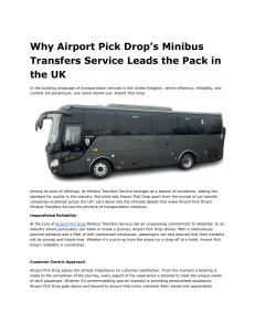Why Airport Pick Drop’s Minibus Transfers Service Leads the Pack in the UK