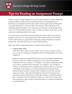 tips for reading an assignment prompt