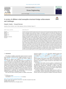 A review of offshore wind monopiles structural design achievements and challenges