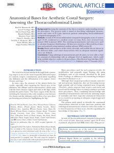 Anatomical Bases for Aesthetic Costal Surgery- Assessing the Thoracoabdominal Limits