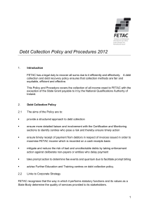 Debt Collection Policy and Procedures 2012 - Fetac
