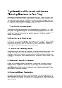 Top Benefits of Professional House Cleaning Services in San Diego