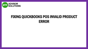 A Quick Guide To Fix QuickBooks POS Invalid Product issue