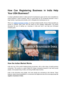 How Can Registering Business in India Help Your USA Business