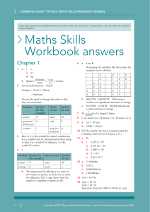 IGCSE Physics 3ed Math Skill workbook answers