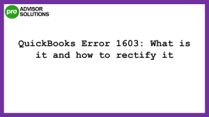 Instant Method To Fix QuickBooks Error 1603