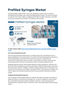 Prefilled Syringes Market Size, Business Opportunities, Trends, Challenges, Analysis 2030