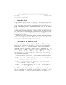 Fundamentals of Probability Lecture Notes Introduction