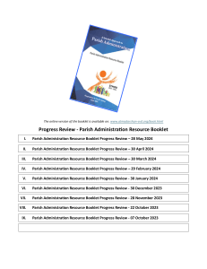 09- PAR-Booklet Progress Review - 28 May 2024 (Parish Booklet for Churches in India)