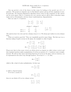 lecture 1 Introduction to matrices and matrix products  