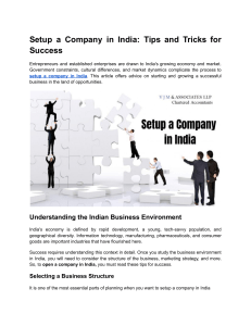 Setup a Company in India: Tips and Tricks for Success