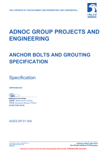 Anchor Bolts and Grouting Specification