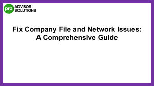 Step-by-Step Guide To Fix the Company File and Network Issues