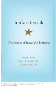 Make It Stick The Science of Successful Learning