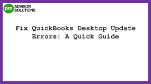 An Easy Way To Fix QuickBooks Desktop Update Errors