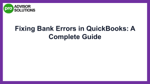 Simple Guide To Solve Bank Errors in QuickBooks