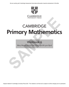 Cambridge Primary Mathematics Workbook 6  - 9781108746335 WB6 Maths SAMPLE