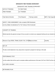 Sergeants Time Training Worksheet with Outlines