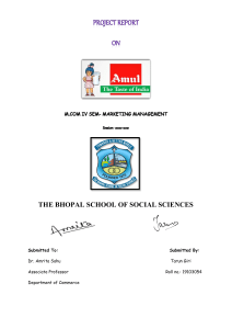 Amul Marketing Management Project Report