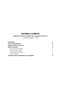 Marx - La Merce ( Appunti )
