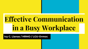 Effective Communication in a Busy Workplace