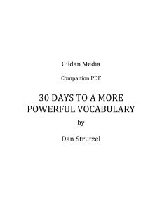 30 Days Vocabulary By Dan Strutzel