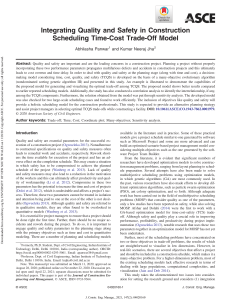 Integrating Quality and Safety in Construction Scheduling Time-Cost Trade-Off Model