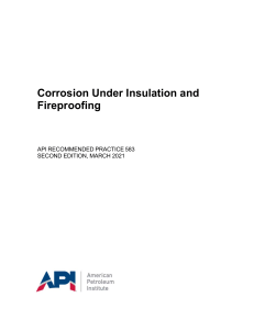 API RP 583-2021 Corrosion Under Insulation  Fireproofing