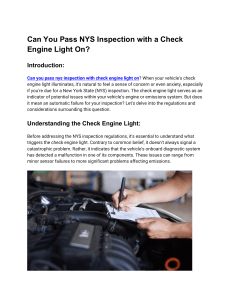 can you pass nys inspection with check engine light on (article 1)