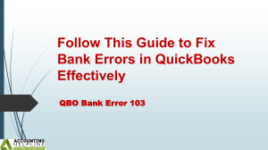 Deal with QBO Bank Error 103 without technical knowledge