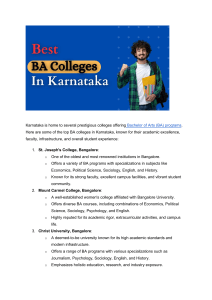 Best BA Colleges In Karnataka