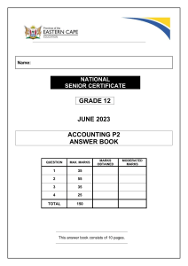 ACCOUNTING P2 GR12 ANSWER BOOK JUNE 2023 English