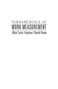 Fundamentals of work measurement  what every engineer should know