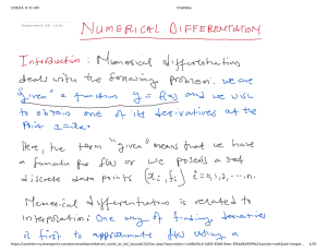 SMA 322 NUMERICAL ANALYSIS I differentiation full