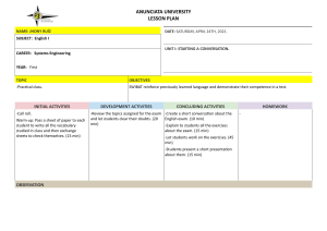 English I Lesson Plan: Starting a Conversation