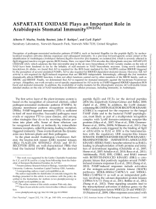 Macho et al. 2012 - Aspartate oxidase plays an important role in Arabidopsis stomatal immunity
