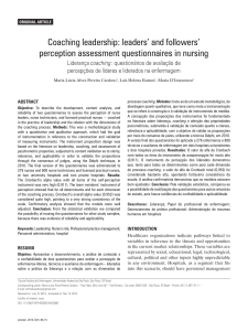 Coaching Leadership- Leaders and Followers Assessment Questionnaires in Nursing