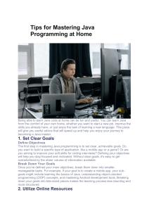 Tips for Mastering Java Programming at Home