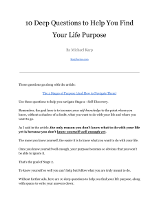 10 Deep Questions to Help You Find Your Life Purpose - Michael Karp