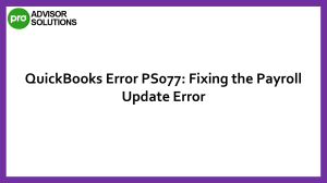 A Quick Solution for QuickBooks Error PS077