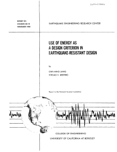USE OF ENERGY AS A DESIGN CRITERION IN EQ-RESISTANT DESIGN UANG-BERTERO