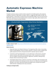 Automatic Espresso Machine Market | Top Trends and Key Players Analysis Report 2030