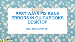Easiest techniques for fixing QBO Bank Error 103