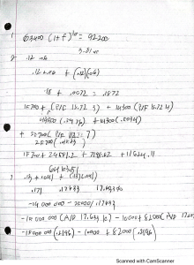 Financial Calculations & Formulas: Investment Analysis Notes