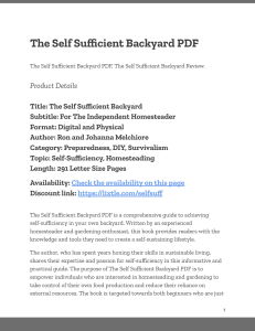 The Self-Sufficient Backyard PDF