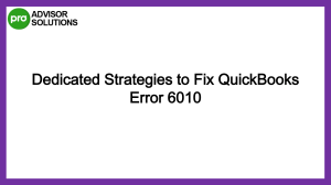 Simple Learn How To fix QuickBooks Error 6010
