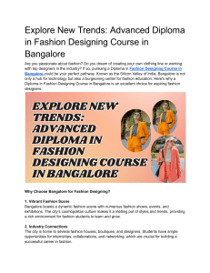 Explore New Trends  Advanced Diploma in Fashion Designing Course in Bangalore
