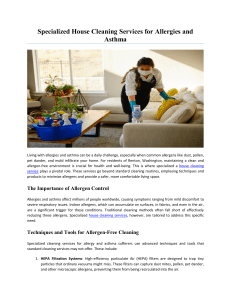 Specialized House Cleaning Services for Allergies and Asthma