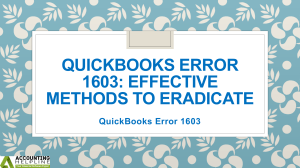 Some Easy tips for fixing QuickBooks Error 1603 Windows 10